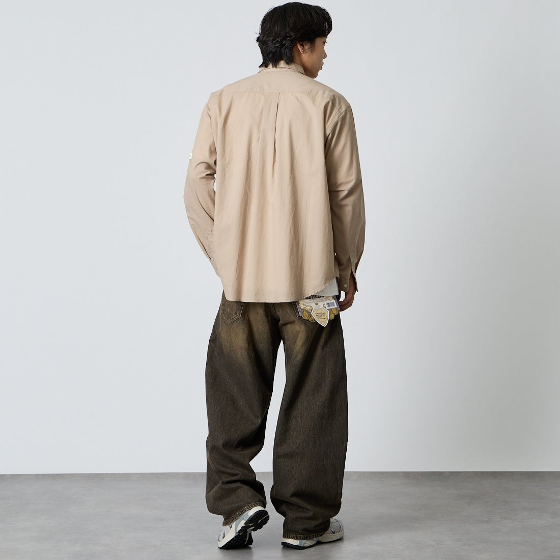 NORDISK [ノルディスク] 別注 レギュラーカラーシャツ [NU81701-JF] BEG &&モデル身長：179cm 着用サイズ：L&&