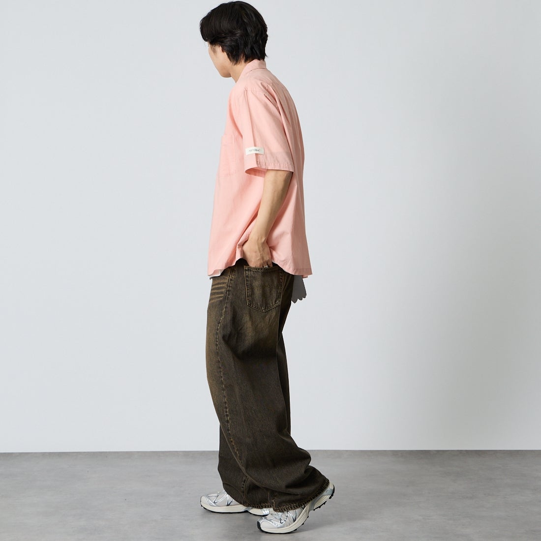 NORDISK [ノルディスク] 別注 オープンカラーシャツ [NU81702-JF] PNK &&モデル身長：179cm 着用サイズ：L&&