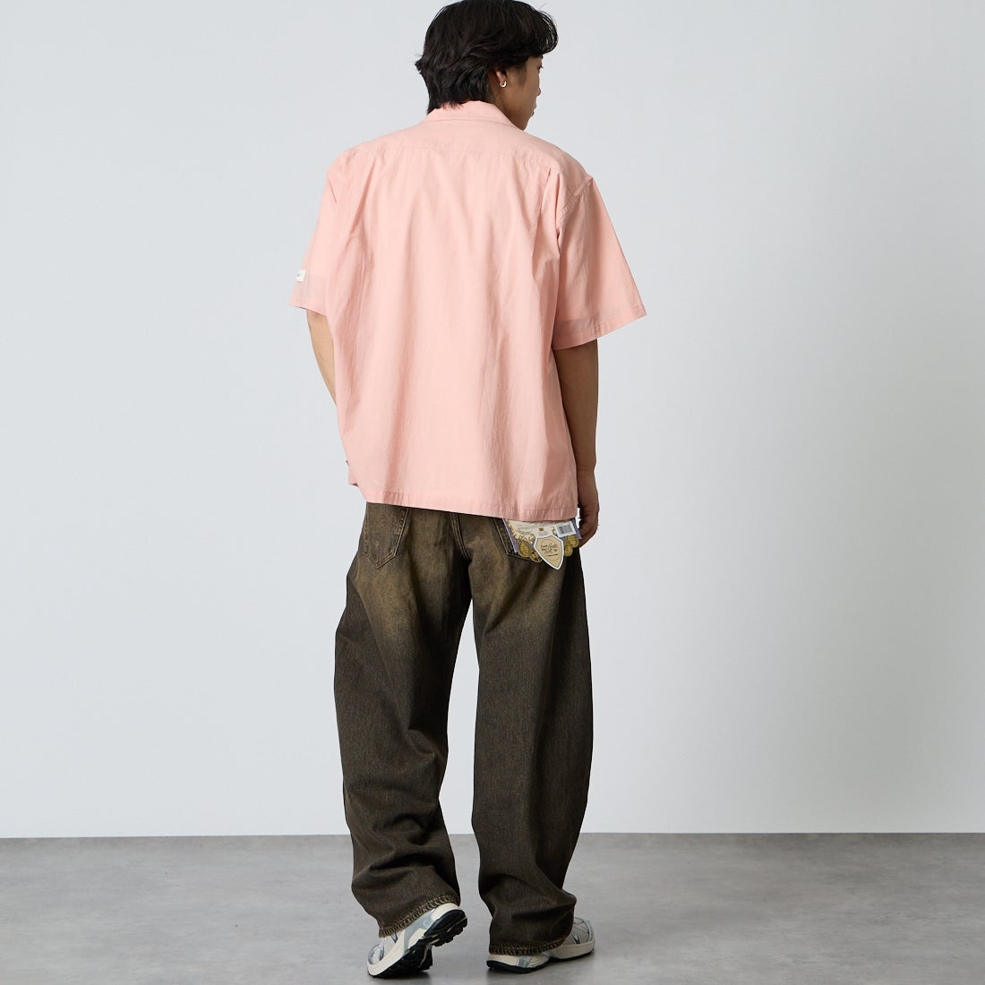 NORDISK [ノルディスク] 別注 オープンカラーシャツ [NU81702-JF] PNK &&モデル身長：179cm 着用サイズ：L&&