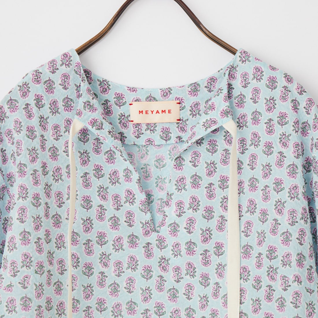 MEYAME [メヤメ] コットンプリントブラウス [MEY-2377] BLUE