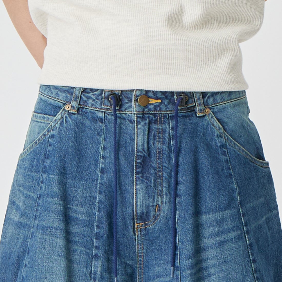 Needles [ニードルズ] デニムヒザデルジーンズ [SX201] A INDIGO &&モデル身長：177cm 着用サイズ：XS&&