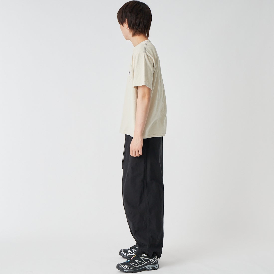 Needles [ニードルズ] ミリタリーヒザデルパンツ [SX196] B BLACK &&モデル身長：177cm 着用サイズ：XS&&