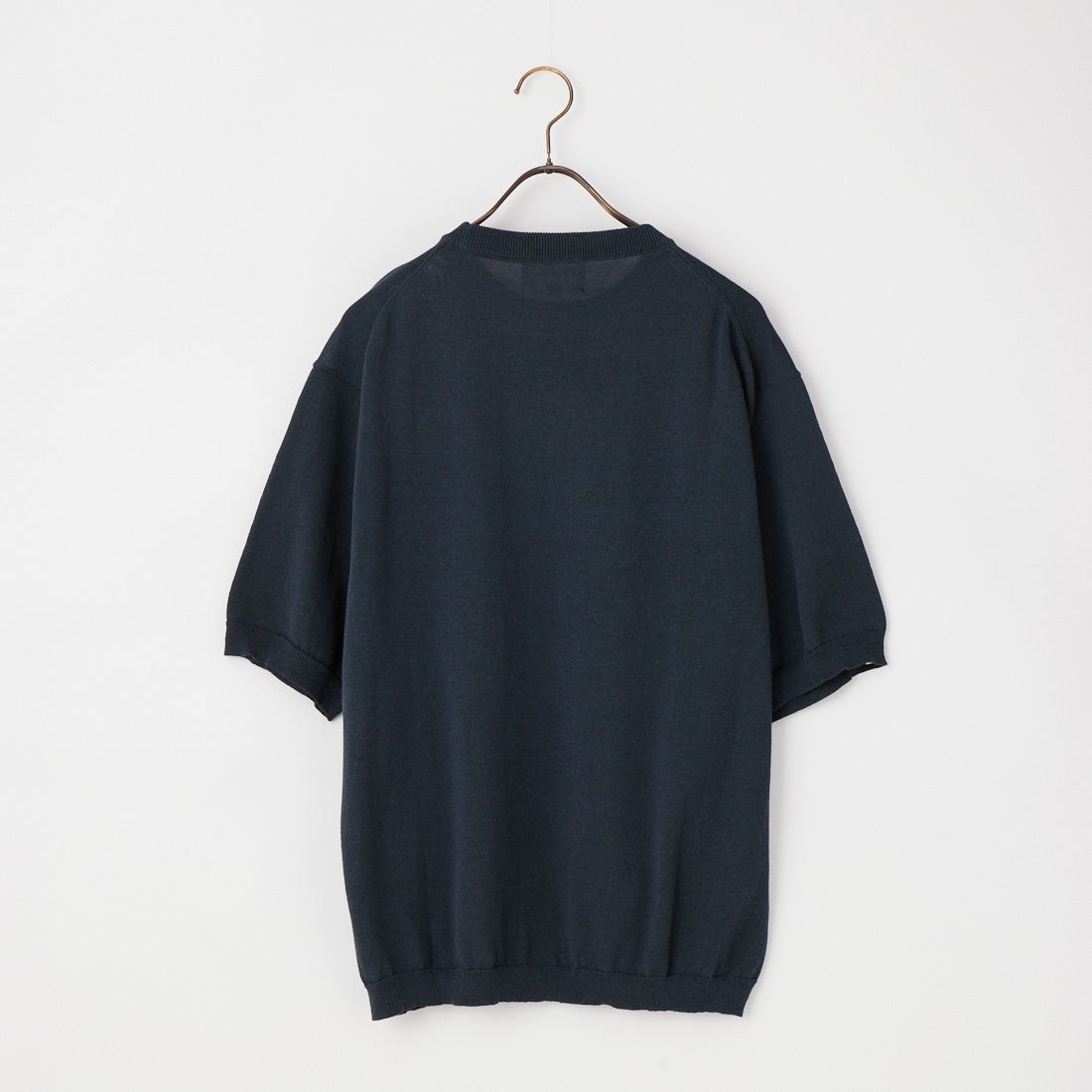 STILL BY HAND [スティルバイハンド] ハーフスリーブニットTシャツ [KN02261] TEAL BLUE