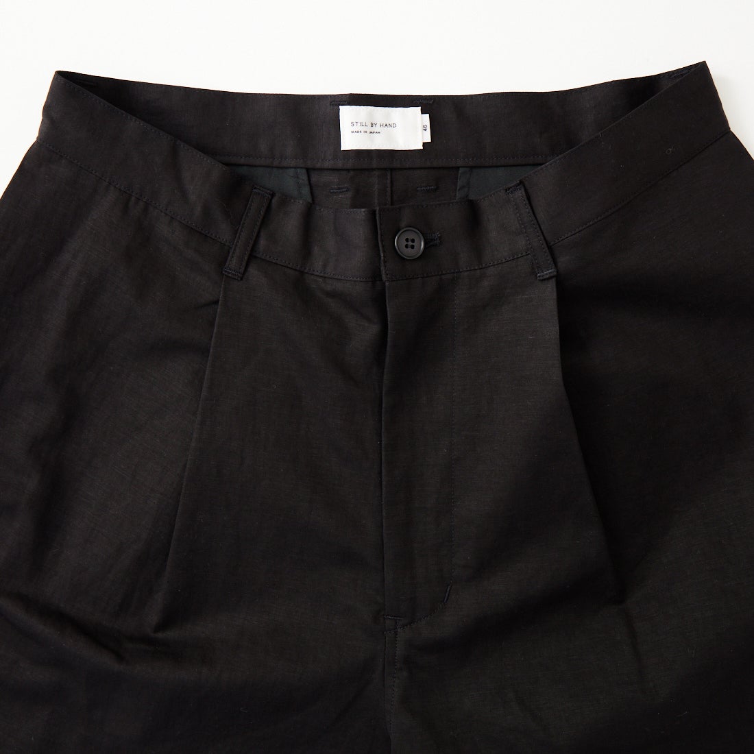 STILL BY HAND [スティルバイハンド] リネンミックスワイドショーツ [PT10261] BLACK