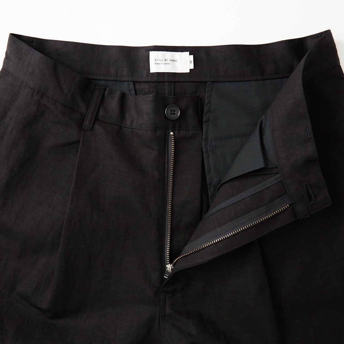 STILL BY HAND [スティルバイハンド] リネンミックスワイドショーツ [PT10261] BLACK
