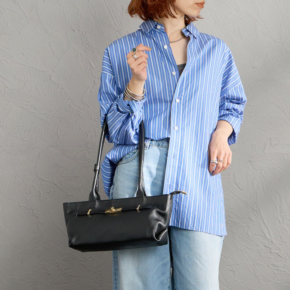 AULENTTI [オウレンティ] ロングハンドルレザーバッグ [DI-3886-DO] D28 NERO