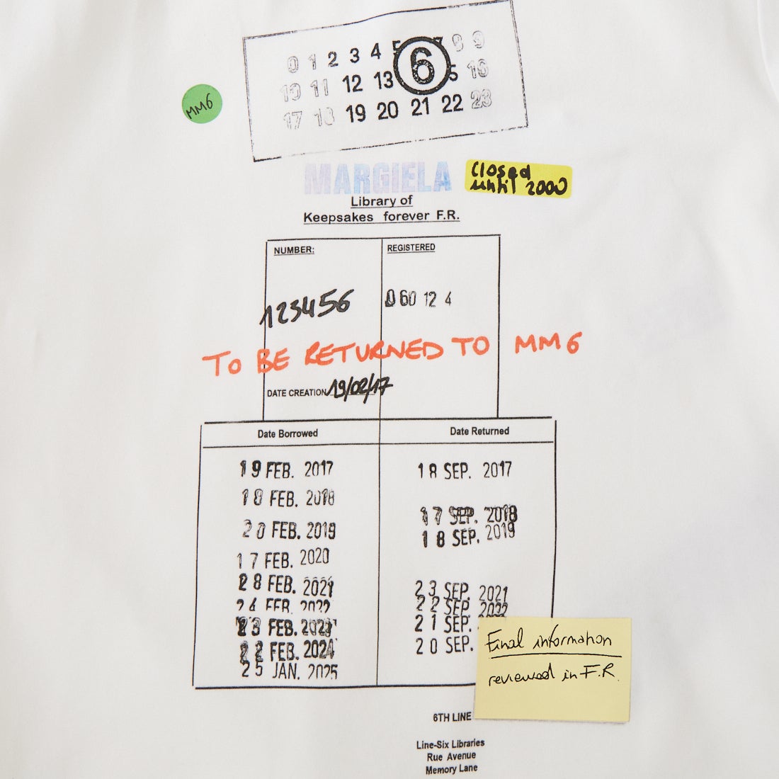 MM6 Maison Margiela [エムエムシックス メゾン マルジェラ] スタンププリントTシャツ [S52GC0360-M20185] 100 WHITE
