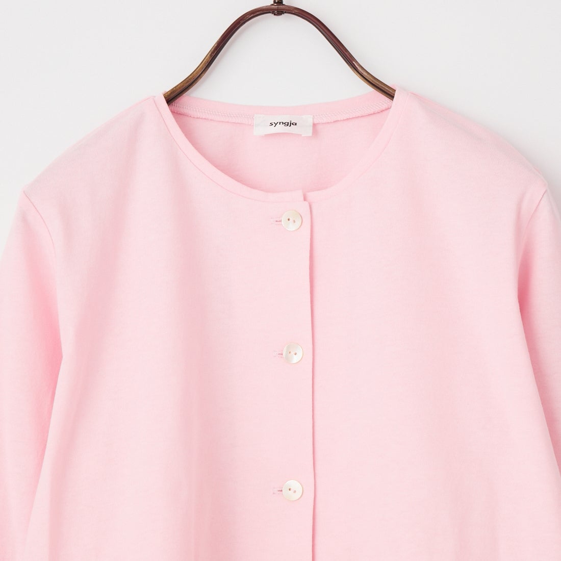 syngja [シンギア] オーガニックコットン クロップドカーディガン [SYTP-2603] PALE PINK