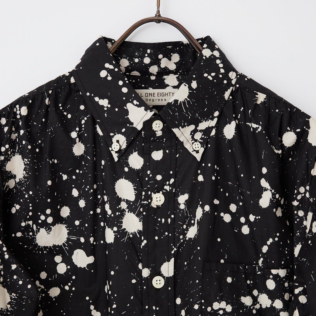 ILL ONE EIGHTY [イル ワンエイティ] スプラッシュボタンダウンシャツ [ILL261-04] BLACK