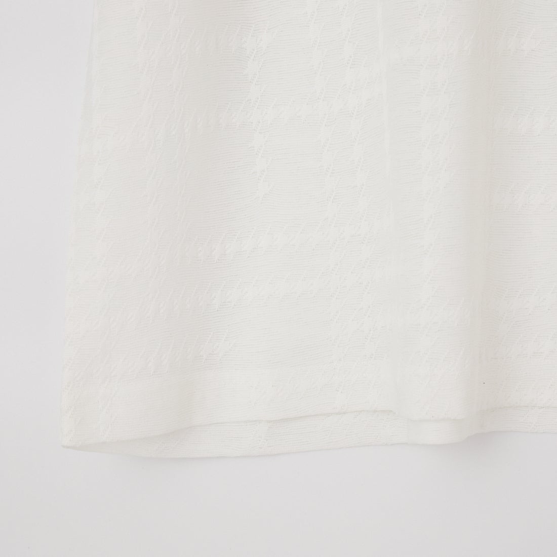 1PIU1UGUALE3 RELAX [ウノ ピゥ ウノ ウグァーレ トレ] ランダムハウンドトゥースジャガード半袖Tシャツ [USK-26024] SN10 WHITE