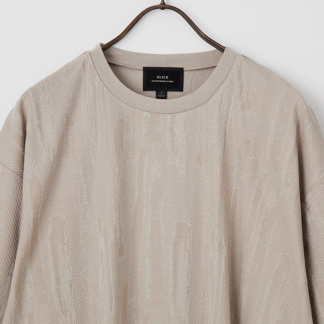 SLICK [スリック] アブストラクト ジャカードTシャツ [5230240] 520 GRAY B