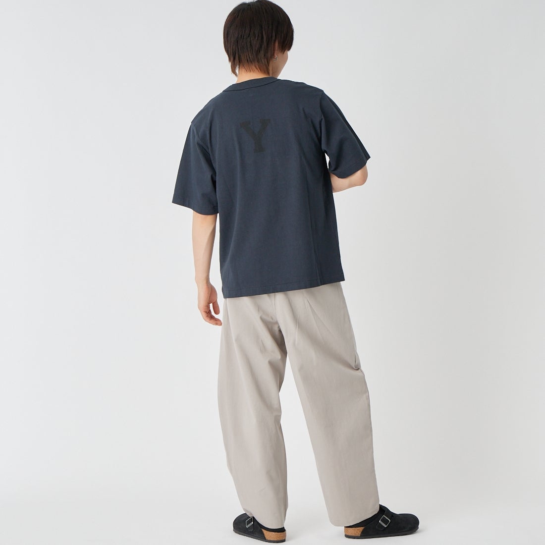 STILL BY HAND [スティルバイハンド] 別注 コットンリネンツイルパンツ [2601JF-EX05-JF] TAUPE &&モデル身長：177cm 着用サイズ：44&&