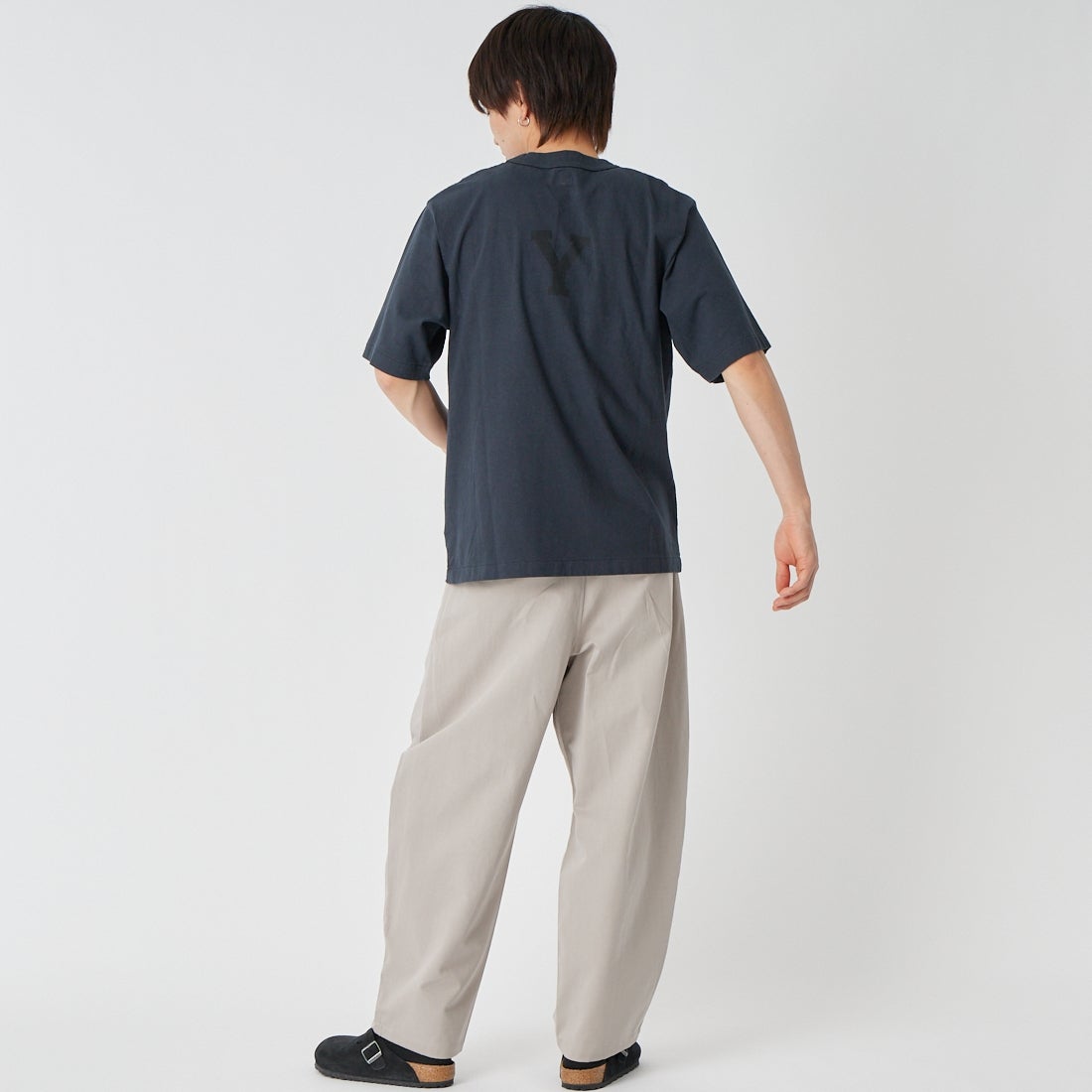 STILL BY HAND [スティルバイハンド] 別注 コットンリネンツイルパンツ [2601JF-EX05-JF] TAUPE &&モデル身長：177cm 着用サイズ：44&&