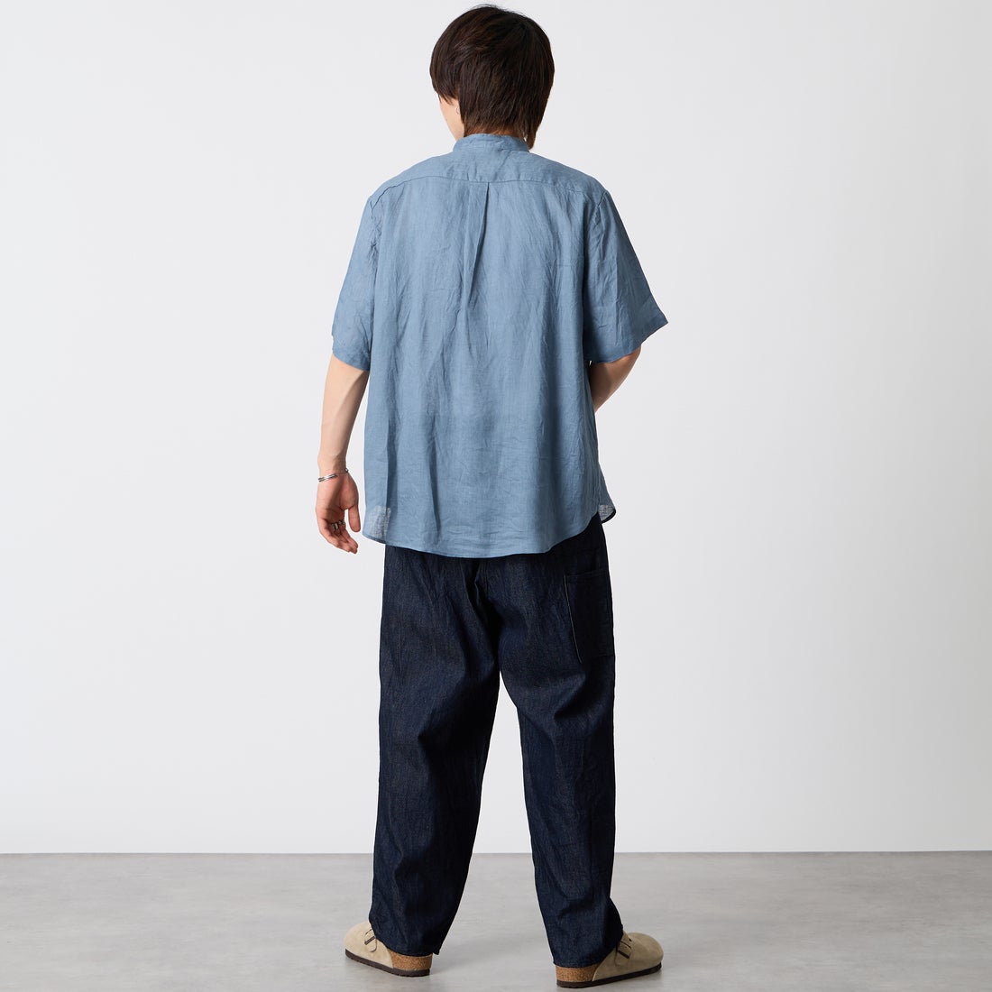 STILL BY HAND [スティルバイハンド] 別注 9ozデニムワイドパンツ [2601JF-EX04-JF] INDIGO &&モデル身長：177cm 着用サイズ：44&&