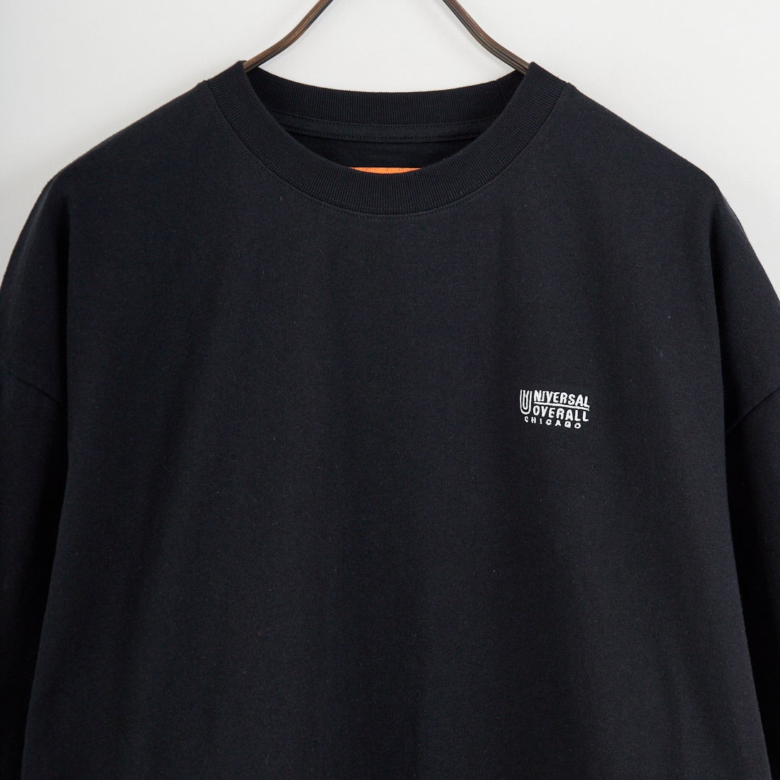UNIVERSAL OVERALL [ユニバーサルオーバーオール] 別注 ドローコード付き ワイドシルエットTシャツ [U2613282IN-JF] BLACK
