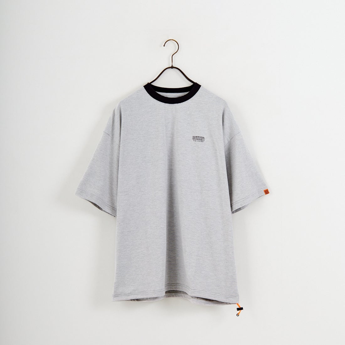 UNIVERSAL OVERALL [ユニバーサルオーバーオール] 別注 ドローコード付き ワイドシルエットTシャツ [U2613282IN-JF] GRY.CHR