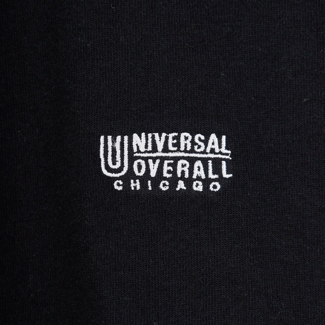 UNIVERSAL OVERALL [ユニバーサルオーバーオール] 別注 ドローコード付き ワイドシルエットTシャツ [U2613282IN-JF] BLACK