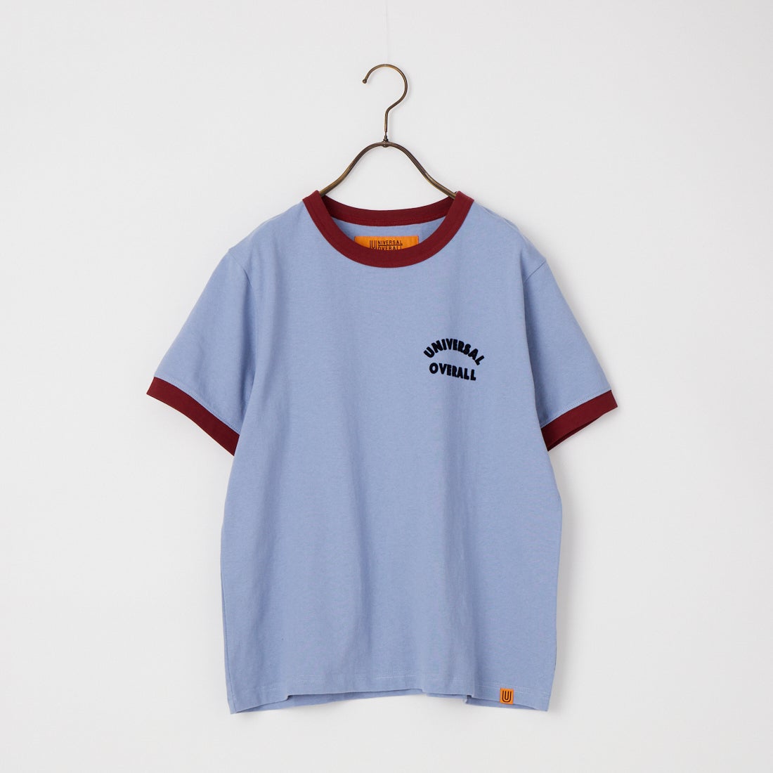UNIVERSAL OVERALL [ユニバーサルオーバーオール] 別注 ロゴプリント リンガーTシャツ [U2613209IN-JF] B.GREY