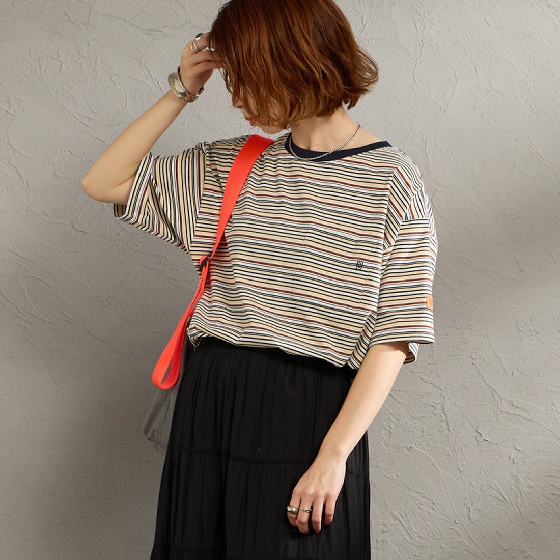 BEG BORDER&&モデル身長：158cm 着用サイズ：F&&