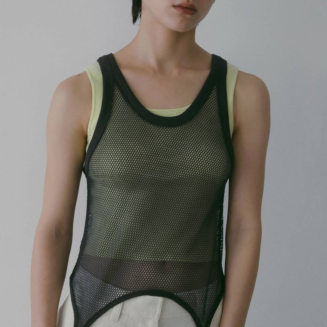 anuke [アンヌーク] ショート ニットタンクトップ [62610524] L/GRN