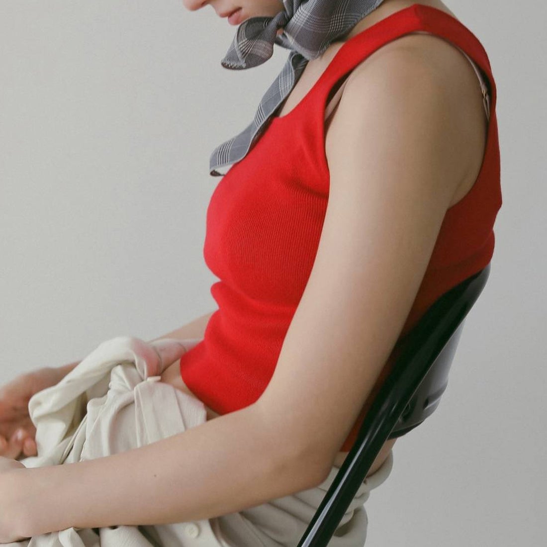 anuke [アンヌーク] ショート ニットタンクトップ [62610524] RED