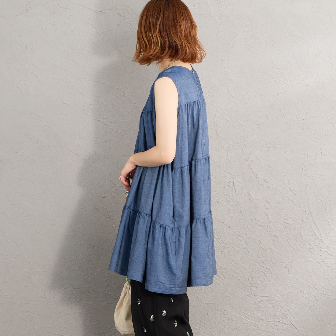 Gymphlex [ジムフレックス] インディゴデニムティアードチュニック [GY-B0470DPD] INDIGO &&モデル身長：158cm 着用サイズ：14&&