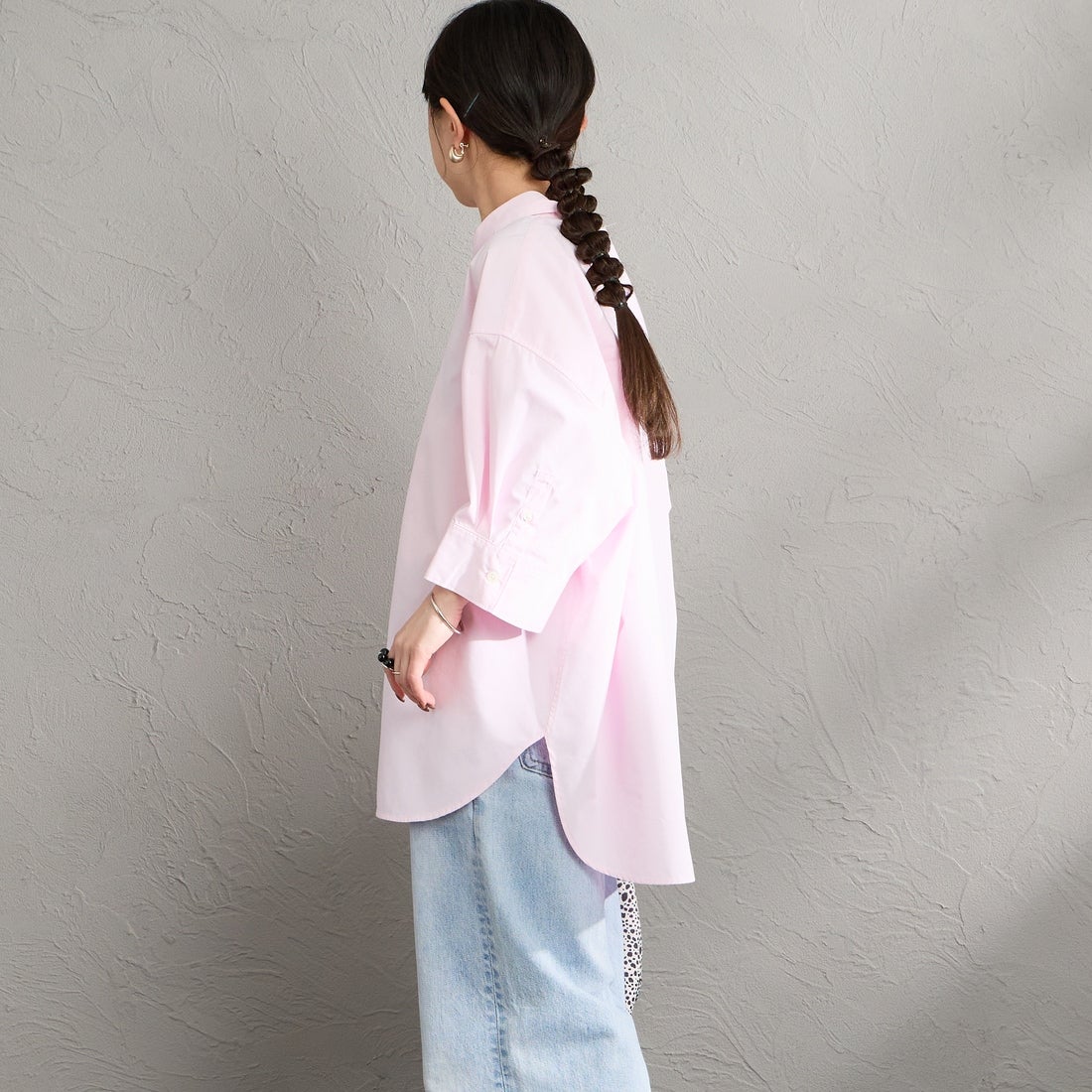 Gymphlex [ジムフレックス] ショートスリーブワイドシャツ [GY-B0458HLE] PINK &&モデル身長：150cm 着用サイズ：14&&