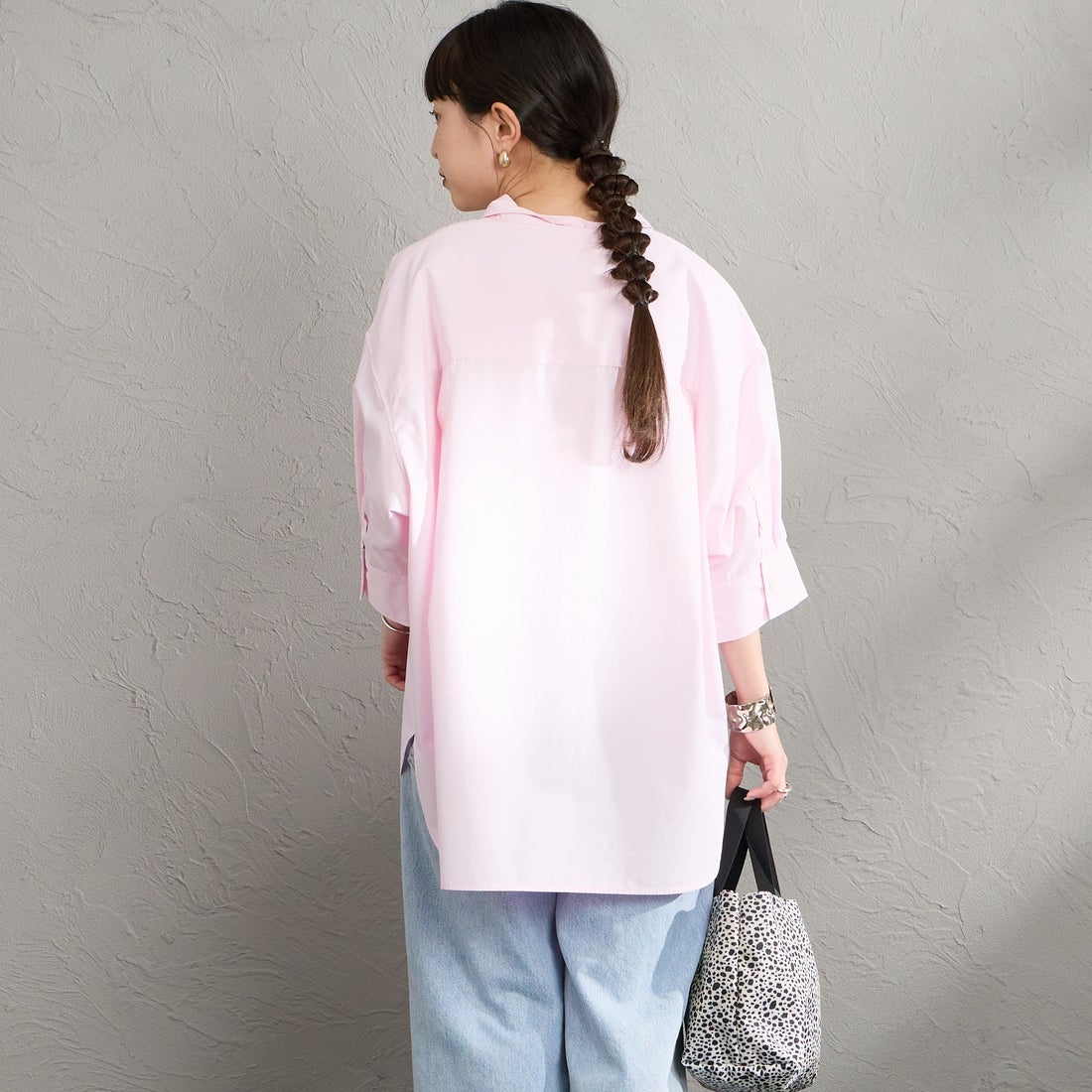 Gymphlex [ジムフレックス] ショートスリーブワイドシャツ [GY-B0458HLE] PINK &&モデル身長：150cm 着用サイズ：14&&