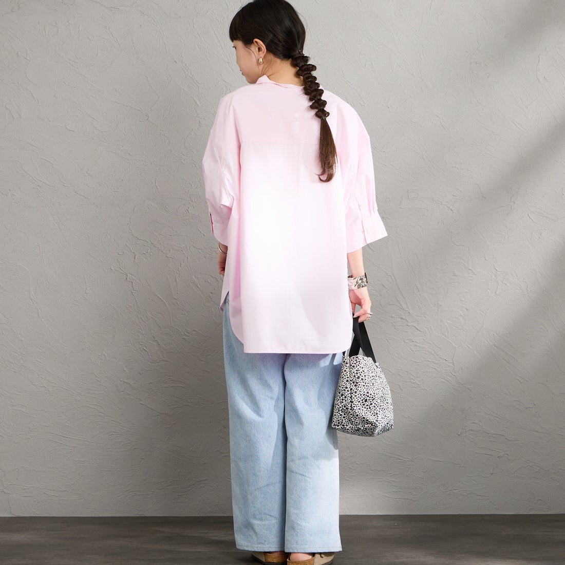 Gymphlex [ジムフレックス] ショートスリーブワイドシャツ [GY-B0458HLE] PINK &&モデル身長：150cm 着用サイズ：14&&