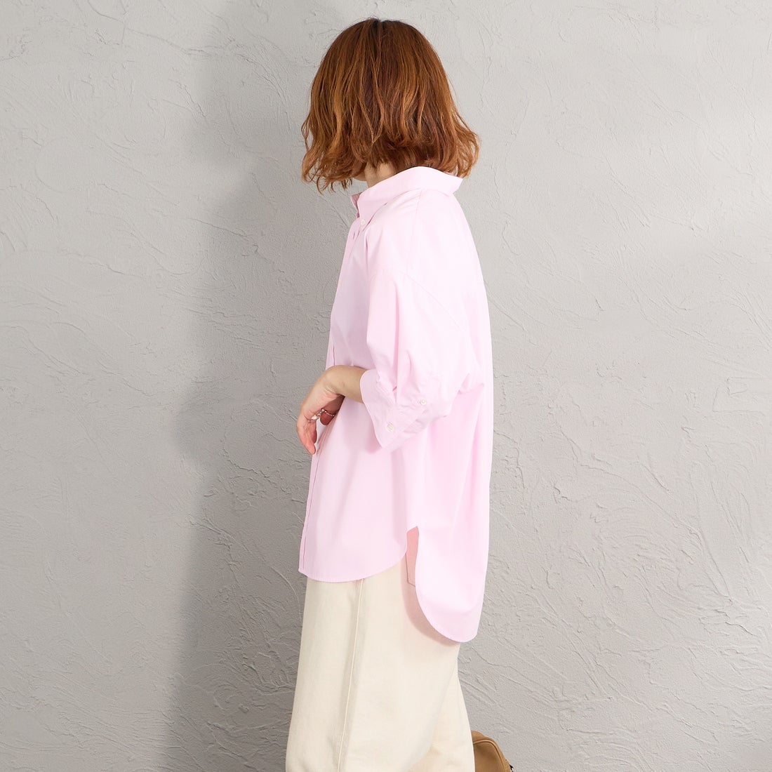 Gymphlex [ジムフレックス] ショートスリーブワイドシャツ [GY-B0458HLE] PINK &&モデル身長：158cm 着用サイズ：14&&