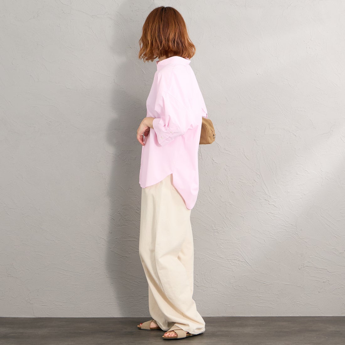 Gymphlex [ジムフレックス] ショートスリーブワイドシャツ [GY-B0458HLE] PINK &&モデル身長：158cm 着用サイズ：14&&