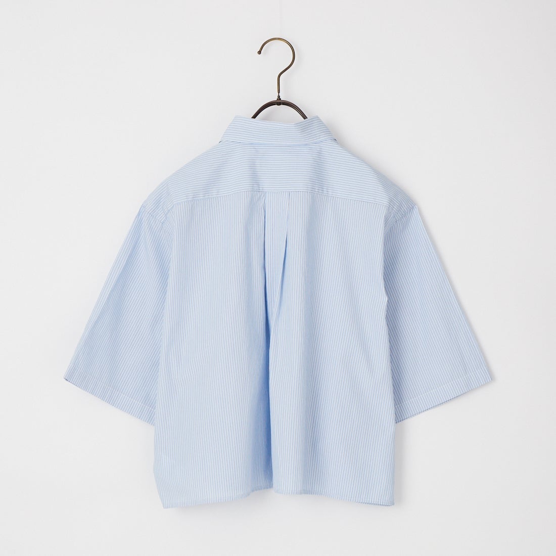 Gymphlex [ジムフレックス] ショートスリーブ ストライプショートボタンダウンシャツ [GY-B0367CBK] SAX/BLU ST