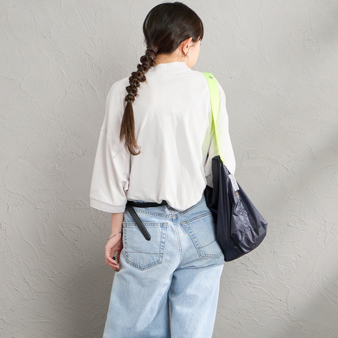 Gymphlex [ジムフレックス] ポロカラードルマンスリーブプルオーバー [GY-C0447KKA] OFF WHITE &&モデル身長：150cm 着用サイズ：14&&