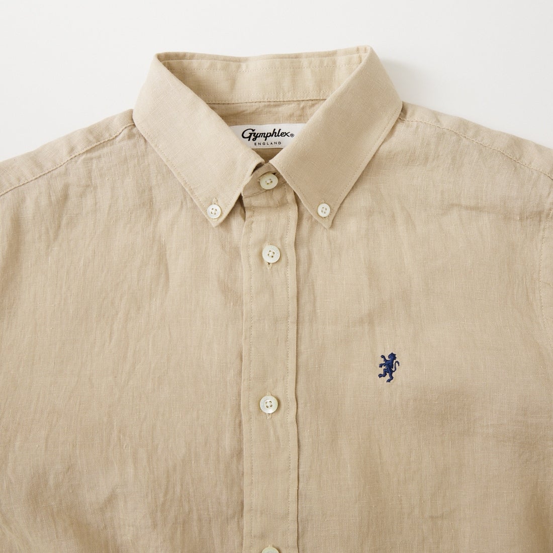 Gymphlex [ジムフレックス] ショートスリーブ リネンボタンダウンシャツ [GY-B0367SKC] BEIGE