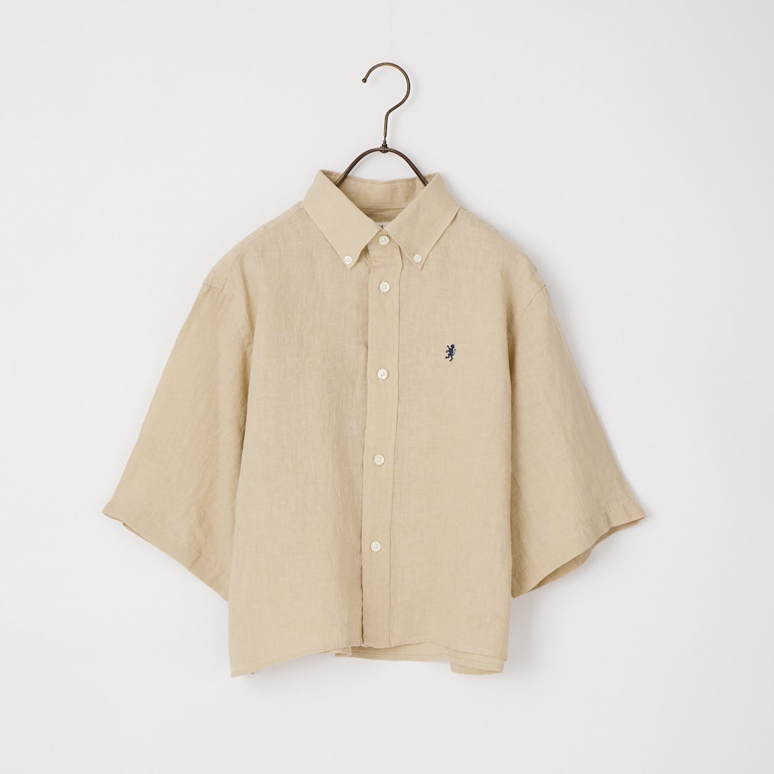 Gymphlex [ジムフレックス] ショートスリーブ リネンボタンダウンシャツ [GY-B0367SKC] BEIGE
