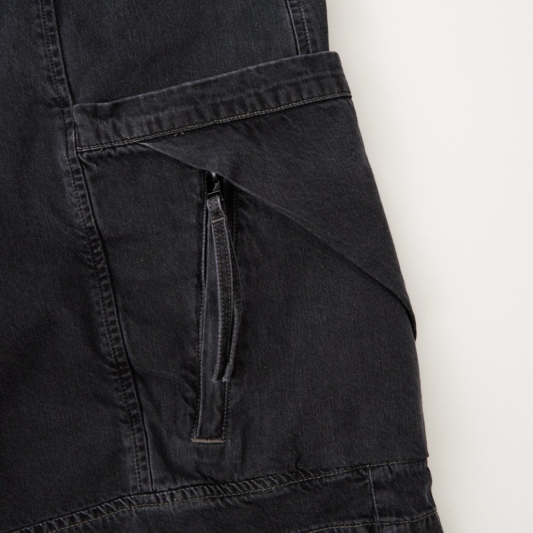 NULL [ヌル] アウトサイドデニムショーツ [NULL-111EX] BLACK