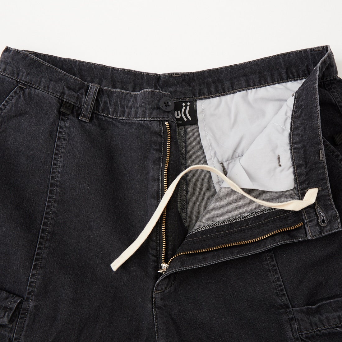 NULL [ヌル] アウトサイドデニムショーツ [NULL-111EX] BLACK