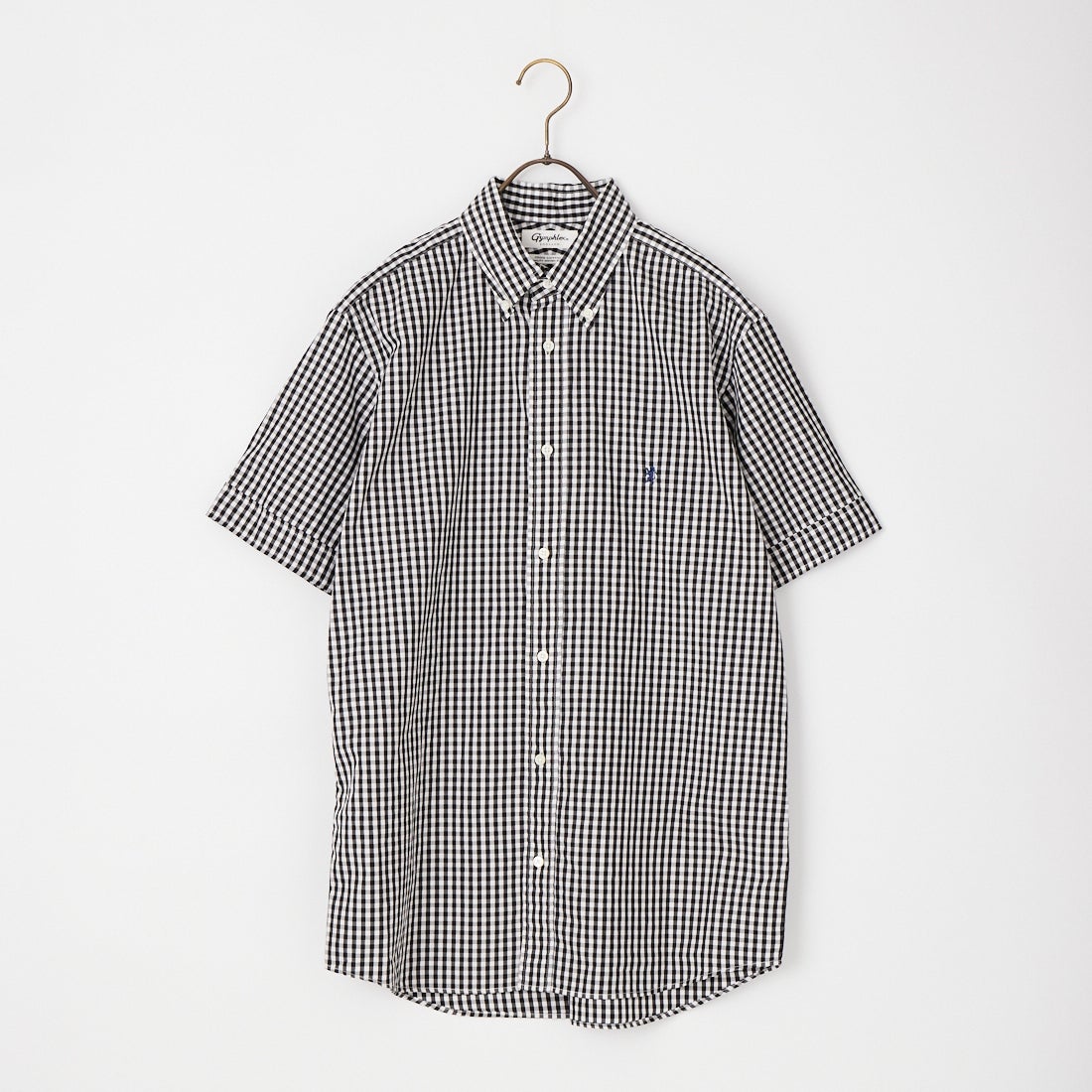 Gymphlex [ジムフレックス] ショートスリーブ ギンガムチェックボタンダウンシャツ [GY-B0244MGG] BK GINGHAM