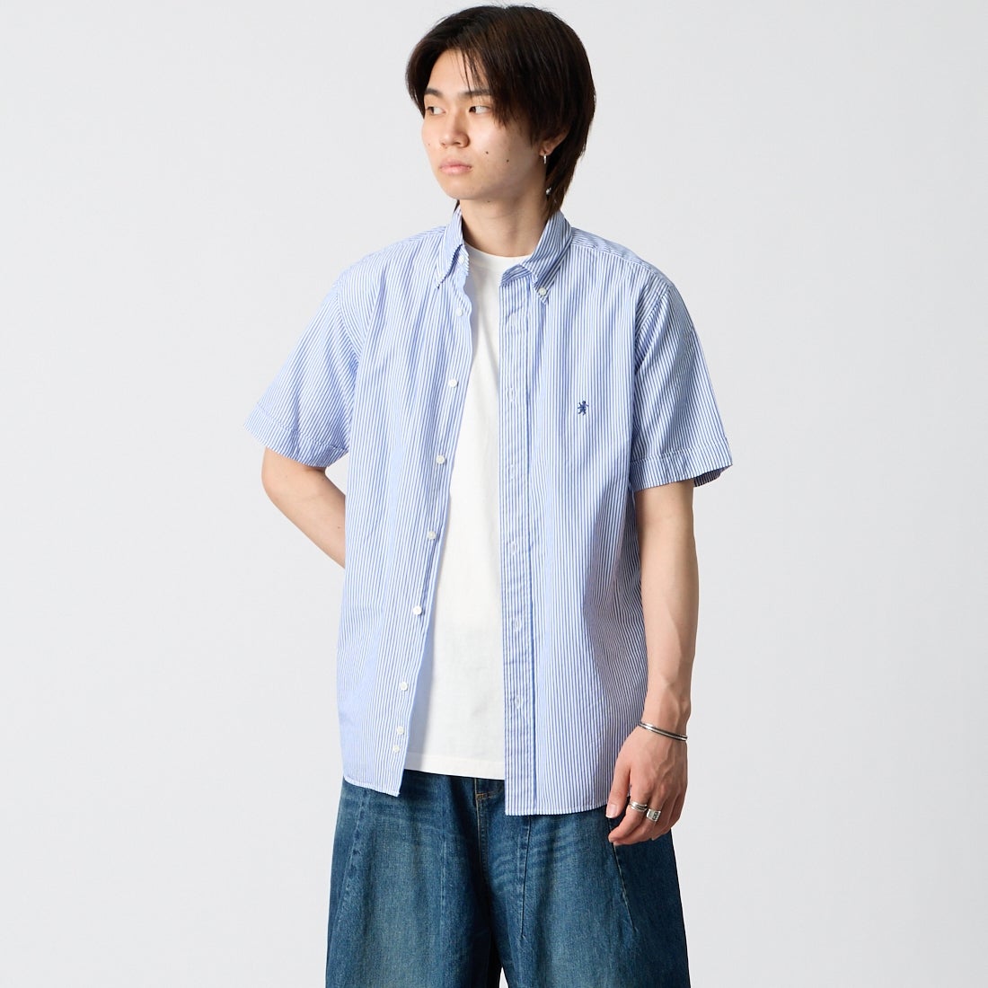 BLU STRIPE&&モデル身長：177cm 着用サイズ：M&&