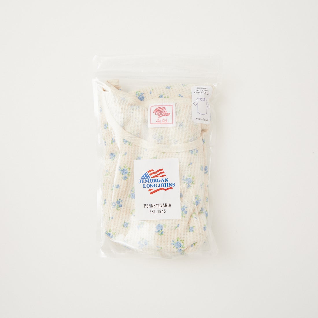 JE MORGAN [ジェイイーモーガン] ワッフル花柄 ハーフスリーブプルオーバー [JG045-29S] 84 BLUE