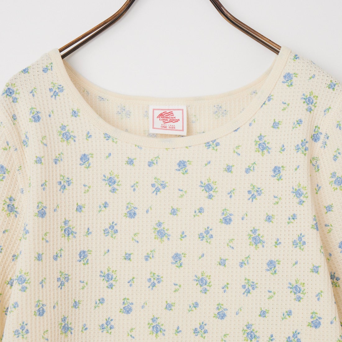 JE MORGAN [ジェイイーモーガン] ワッフル花柄 ハーフスリーブプルオーバー [JG045-29S] 84 BLUE