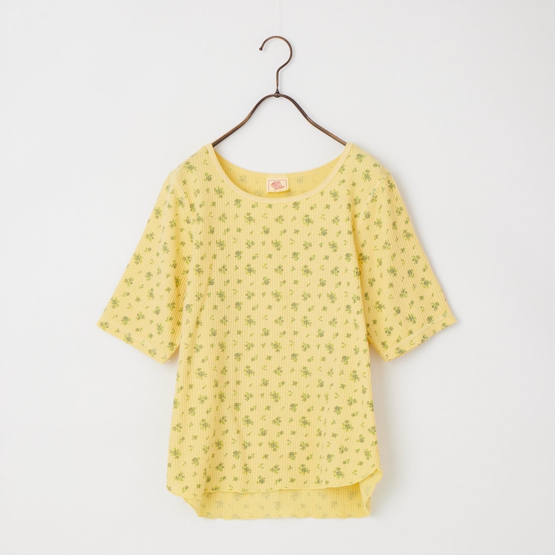 JE MORGAN [ジェイイーモーガン] ピグメントワッフル花柄 ハーフスリーブプルオーバー [JG047-29S] 63 YELLOW