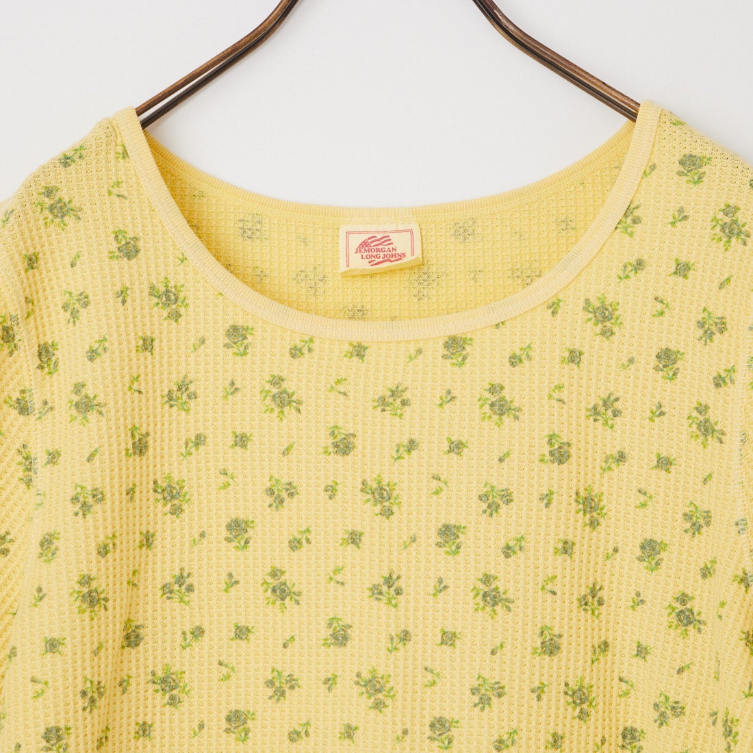 JE MORGAN [ジェイイーモーガン] ピグメントワッフル花柄 ハーフスリーブプルオーバー [JG047-29S] 63 YELLOW