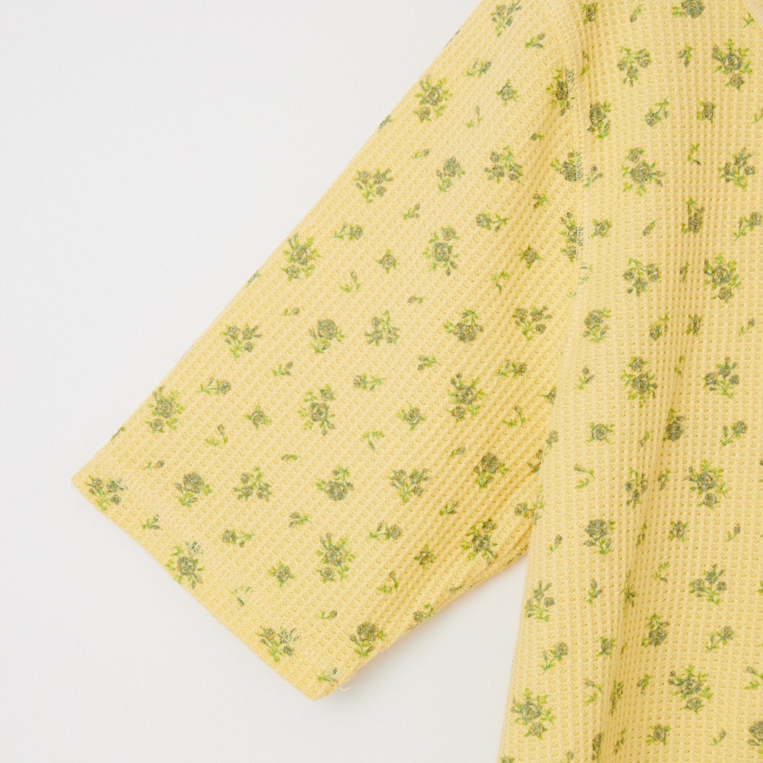 JE MORGAN [ジェイイーモーガン] ピグメントワッフル花柄 ハーフスリーブプルオーバー [JG047-29S] 63 YELLOW
