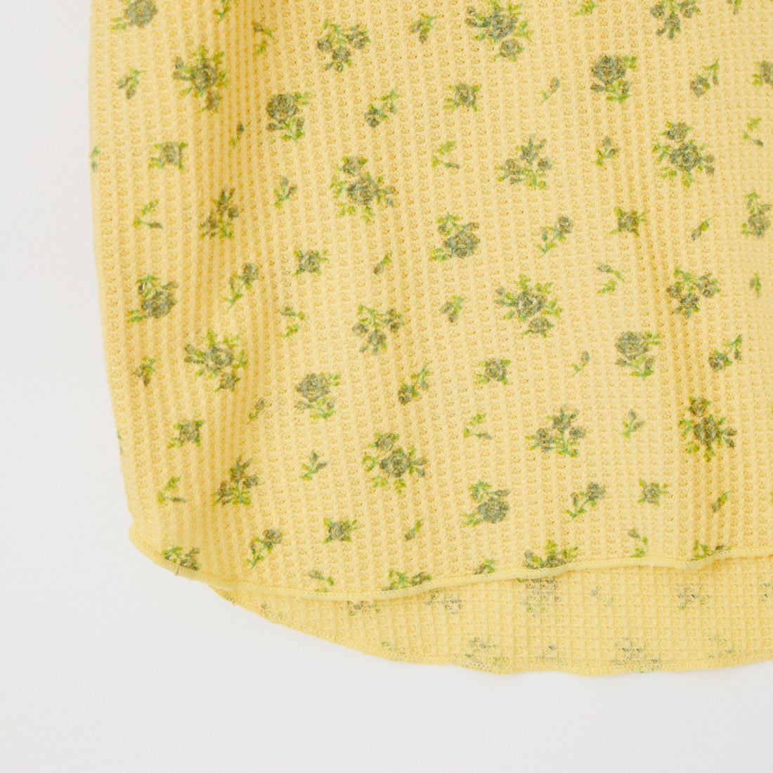 JE MORGAN [ジェイイーモーガン] ピグメントワッフル花柄 ハーフスリーブプルオーバー [JG047-29S] 63 YELLOW