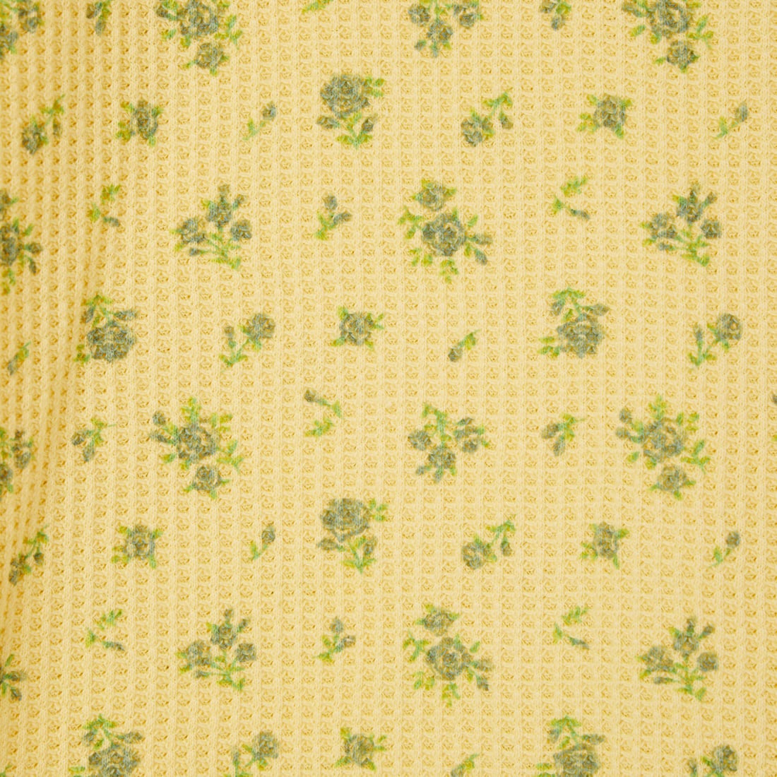 JE MORGAN [ジェイイーモーガン] ピグメントワッフル花柄 ハーフスリーブプルオーバー [JG047-29S] 63 YELLOW