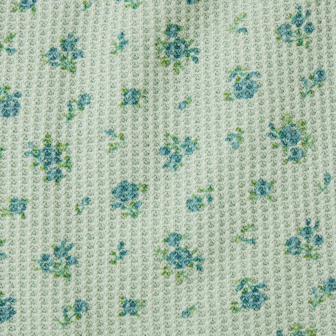 JE MORGAN [ジェイイーモーガン] ピグメントワッフル花柄 ハーフスリーブプルオーバー [JG047-29S] 72 GREEN