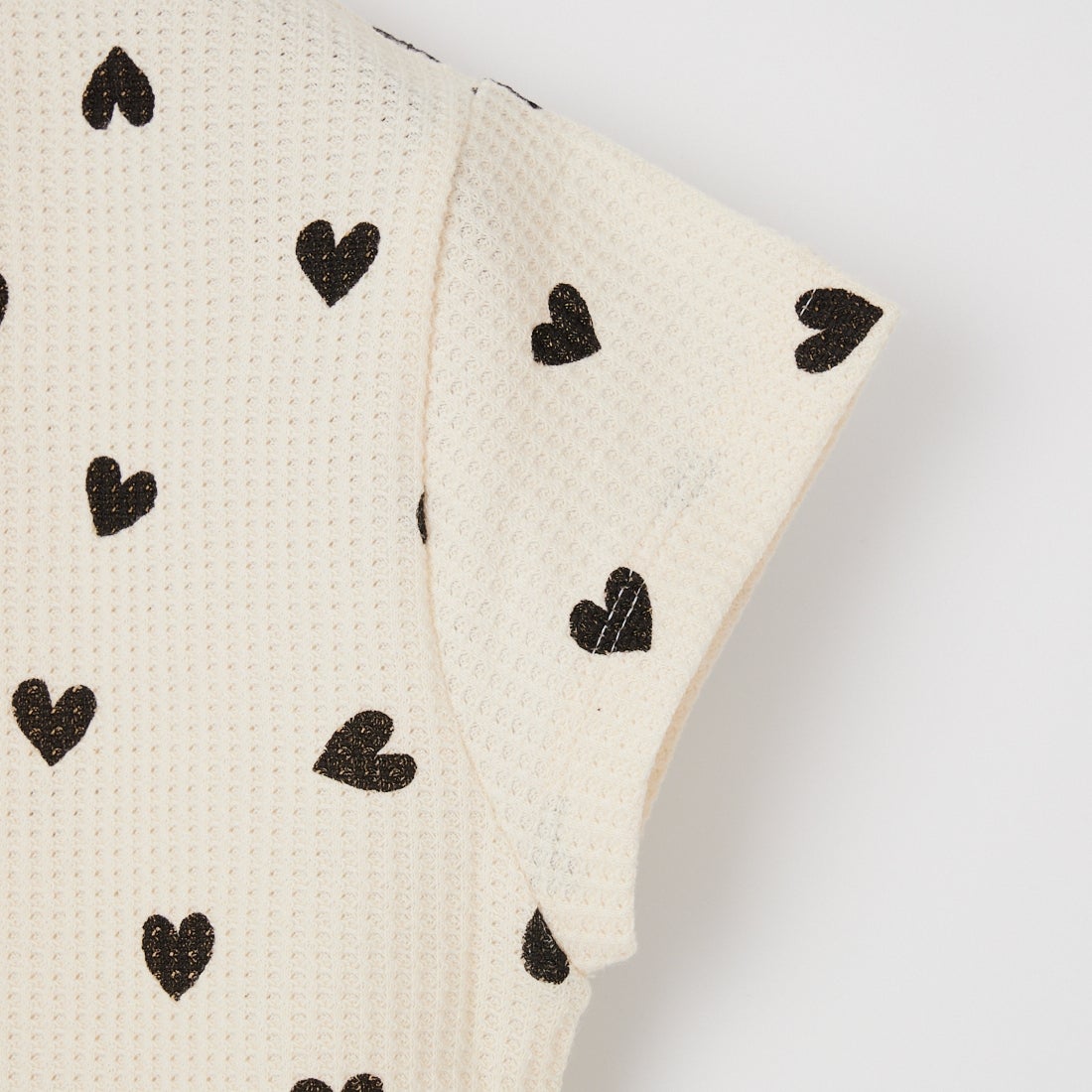 JE MORGAN [ジェイイーモーガン] 別注 ワッフル ヘンリーネックTシャツ [JG120-29S-JF] 08 BLACK