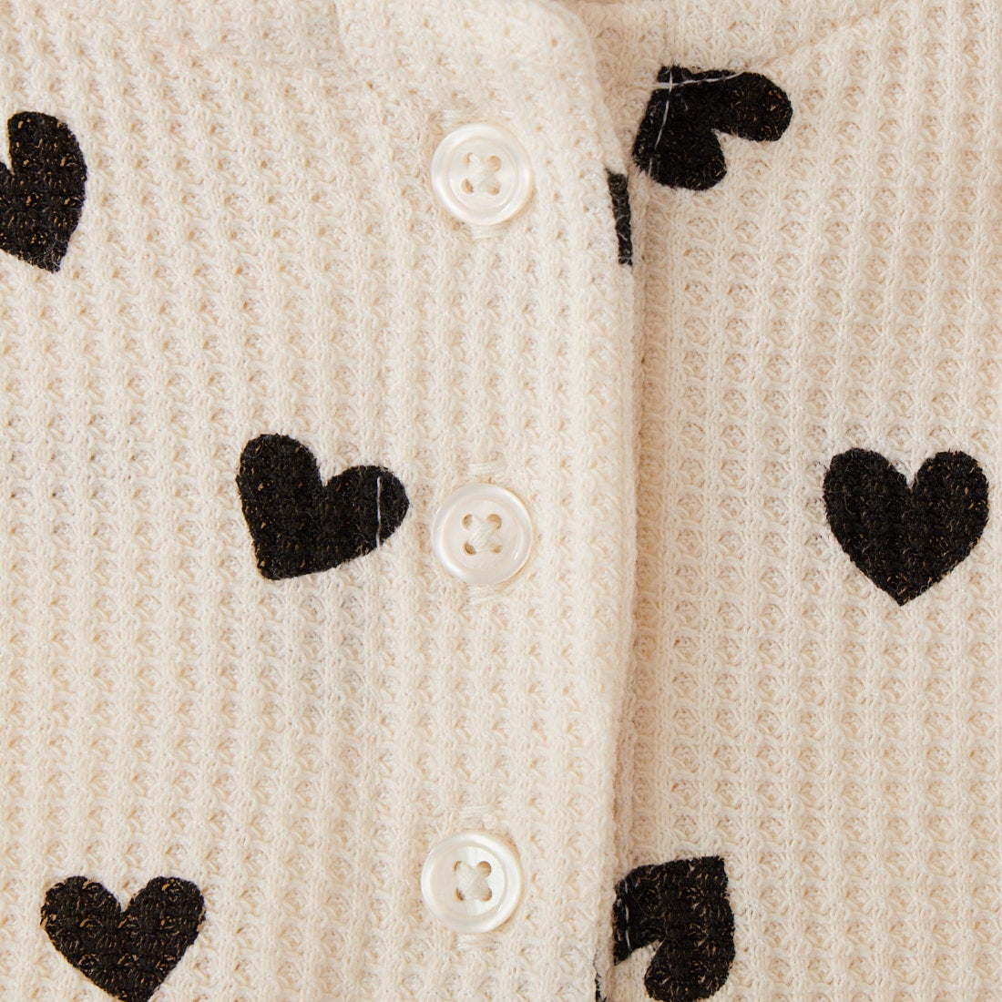 JE MORGAN [ジェイイーモーガン] 別注 ワッフル ヘンリーネックTシャツ [JG120-29S-JF] 08 BLACK