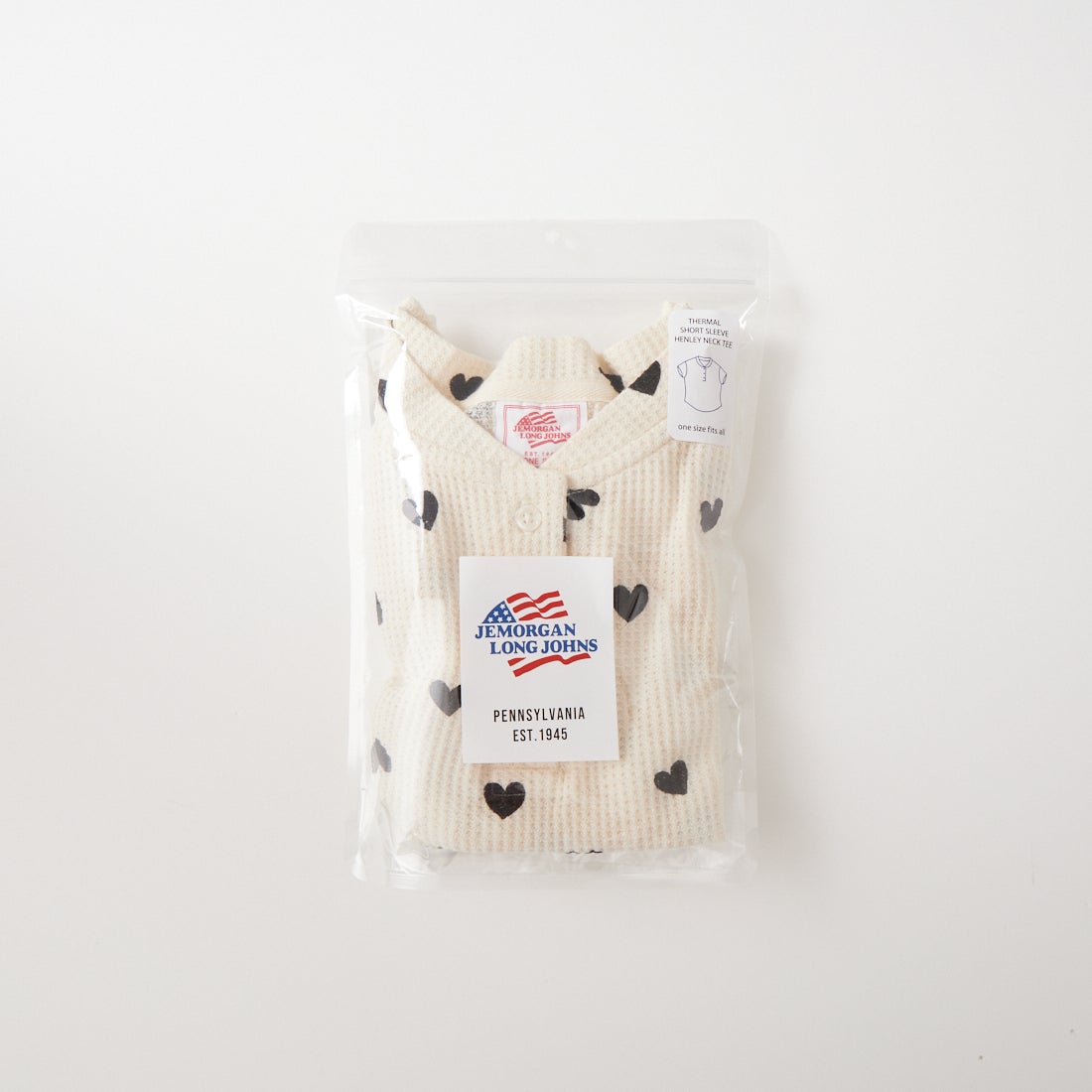 JE MORGAN [ジェイイーモーガン] 別注 ワッフル ヘンリーネックTシャツ [JG120-29S-JF] 08 BLACK